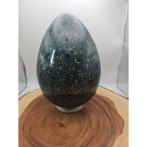 15.2LB Natural Kambaba Jasper Quartz Crystal With Jade Ring Stand | Mineral Specimens | Wiccan Center
