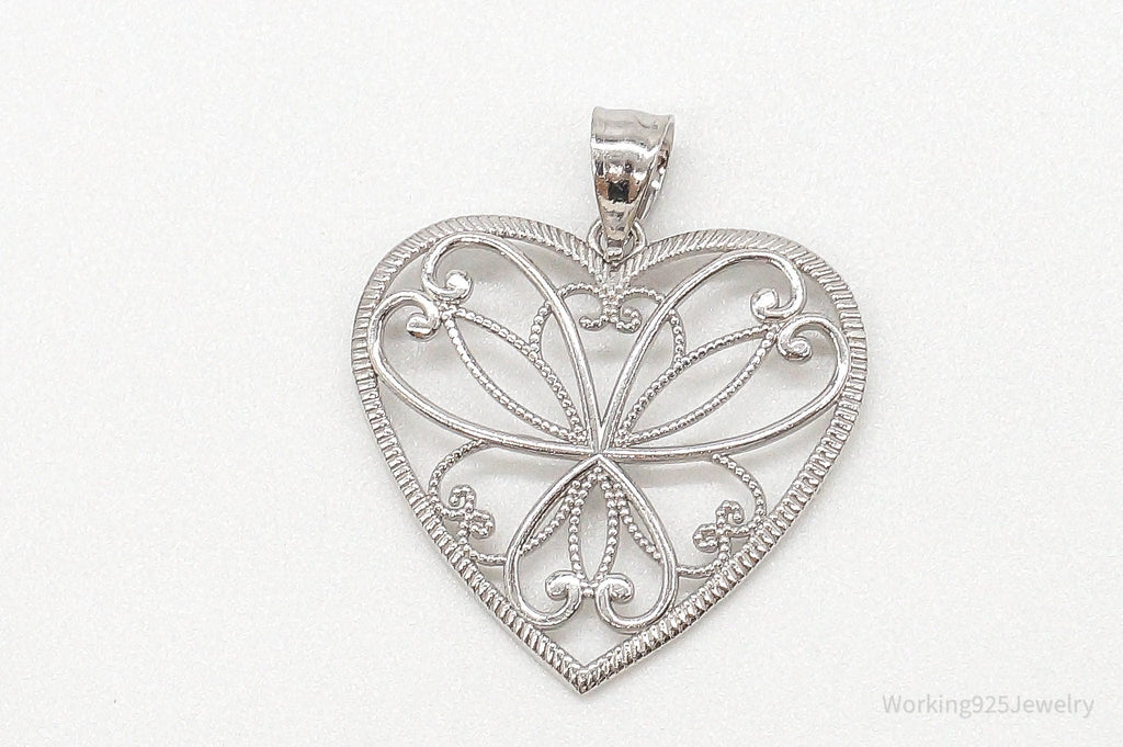 Large Vintage Art Deco Filigree Sterling Silver Pendant | Jewelry > Necklaces > Pendants | Wiccan Center