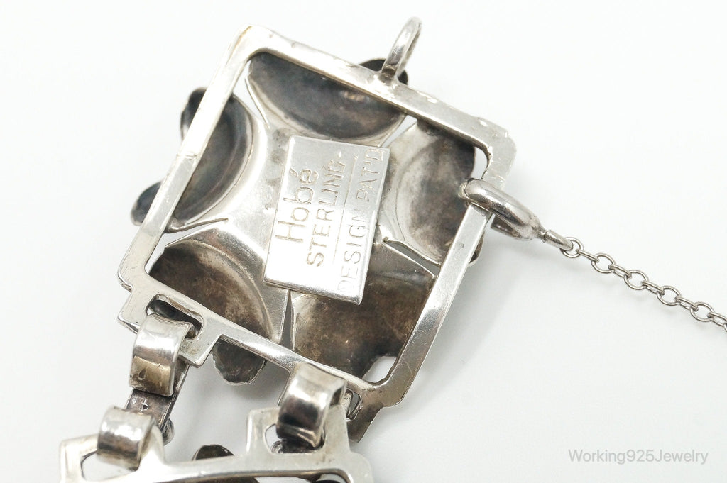RARE 1940s Designer HOBE Flower Panels Sterling Silver Bracelet | Jewelry > Bracelets | Wiccan Center