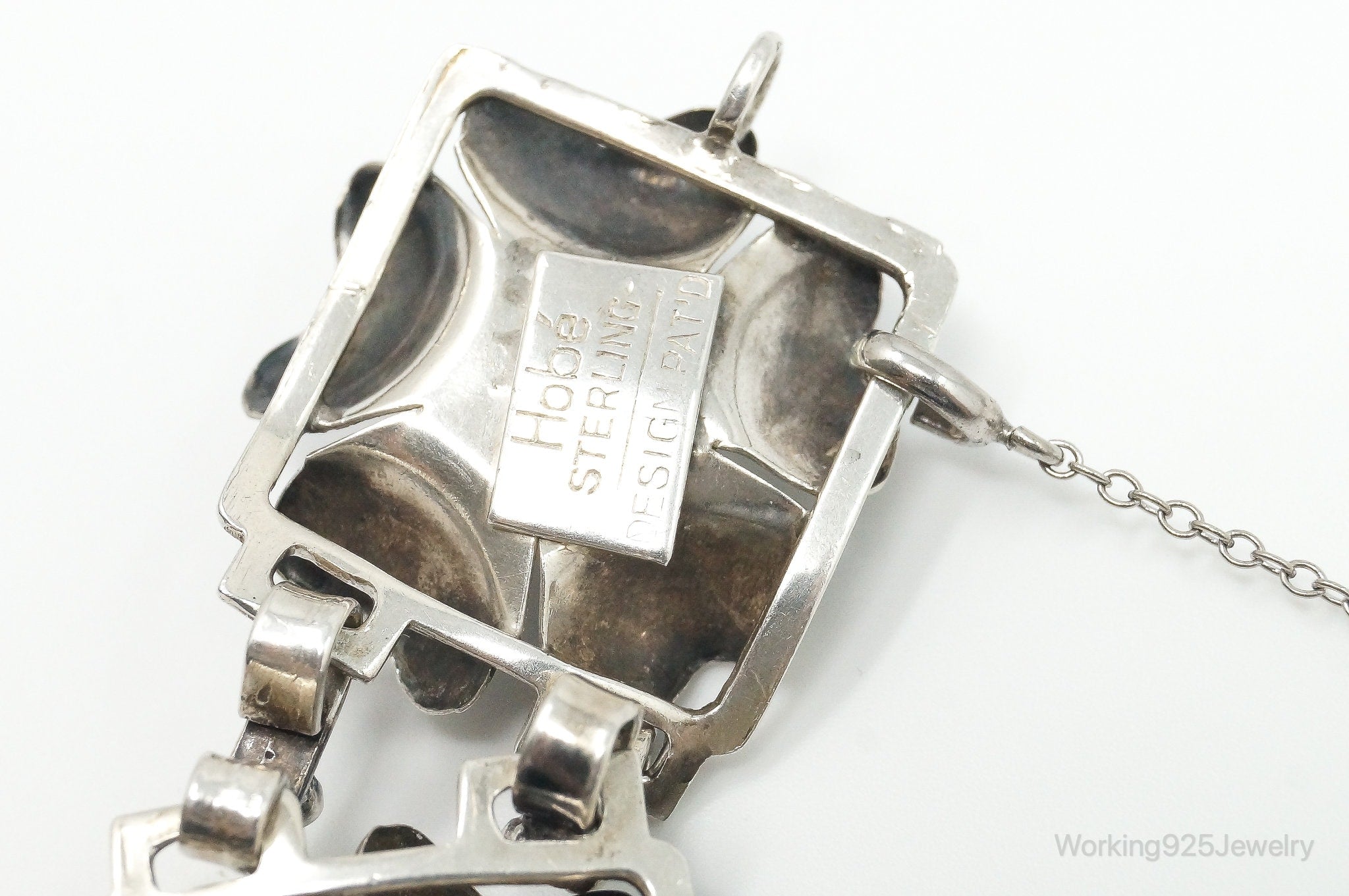 RARE 1940s Designer HOBE Flower Panels Sterling Silver Bracelet | Jewelry > Bracelets | Wiccan Center