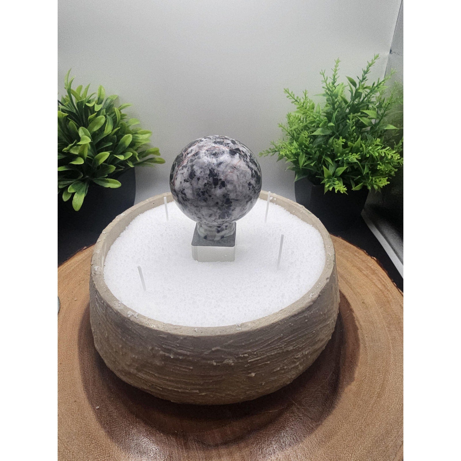 Ocean jasper concrete candle bowl