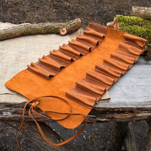 15 Pocket Leather Tool Roll | Tool roll | Wiccan Center