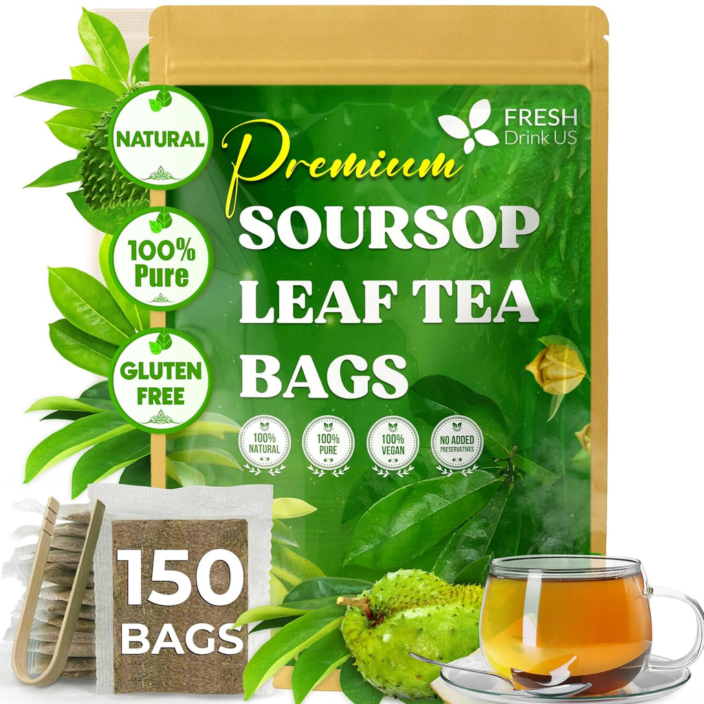 40 Premium Soursop Graviola Leaf Tea Bags, 100% Natural and Pure from Soursop Leaves, Handmade, Made With Natural Materials-Corn Fiber Tea Bag, Sugar/Caffeine/Gluten Free, Hoja Guanabana Tea | Tea | Wiccan Center