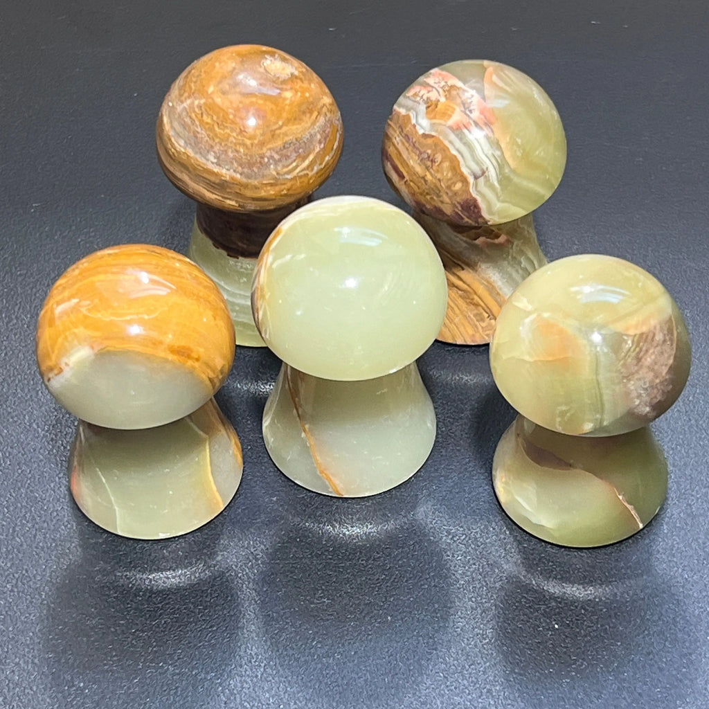 Green Banded Onyx Mushroon Crystal Carving Wholesale | Home & Living > Home Decor > Home Accents > Rocks & Geodes | Wiccan Center