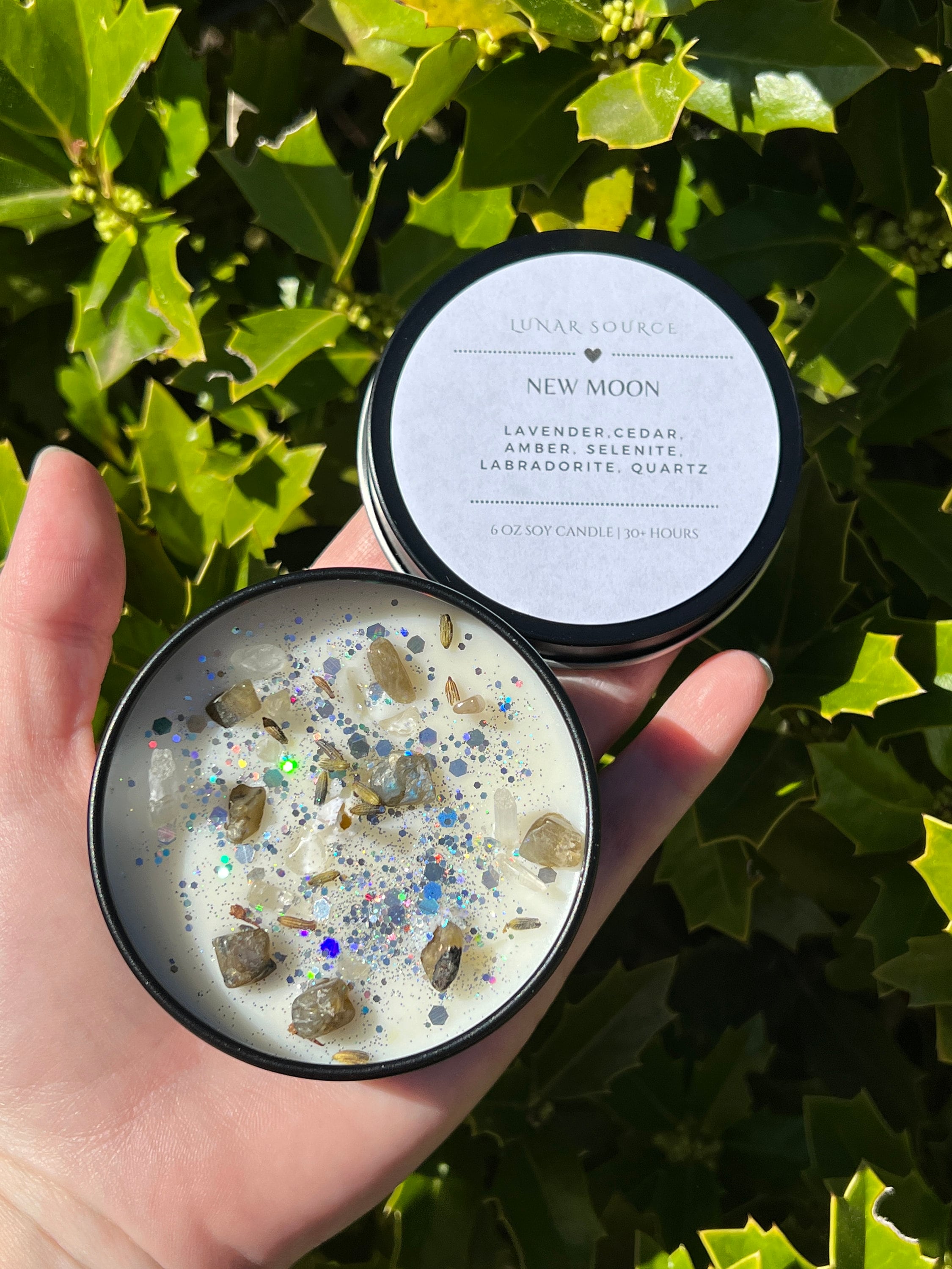 New Moon Magick Ritual Candle | Witchcraft Altar Spell Lunar Cycle Magic Gift Scented Intention Soy Herbal Candle | Deity Hekate Devotional | | Wiccan Center