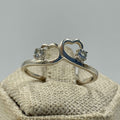 Sterling Silver Double Heart Aquamarine Ring- Size 10 - Peace, Courage & Clear Communication | Rings | Wiccan Center