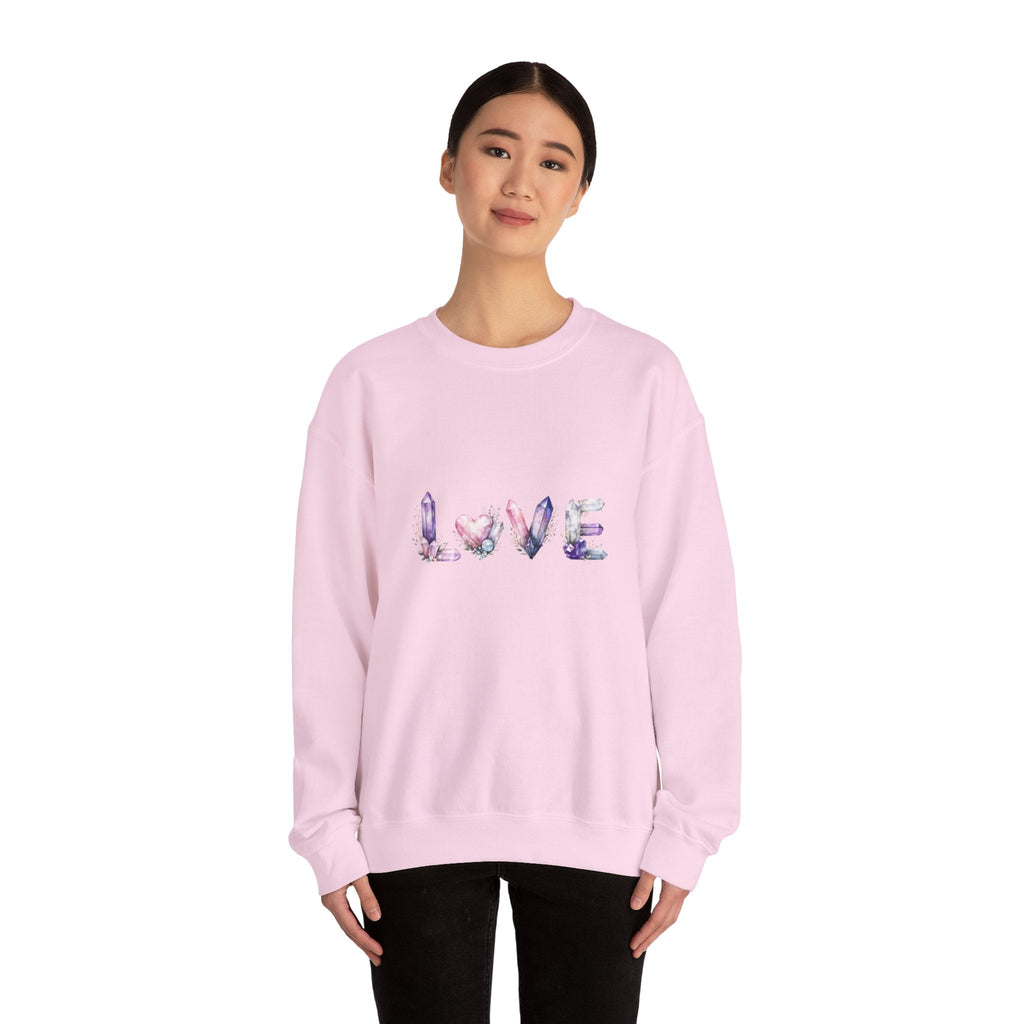 LOVE Crystal Letter Design | Sweatshirt | Wiccan Center