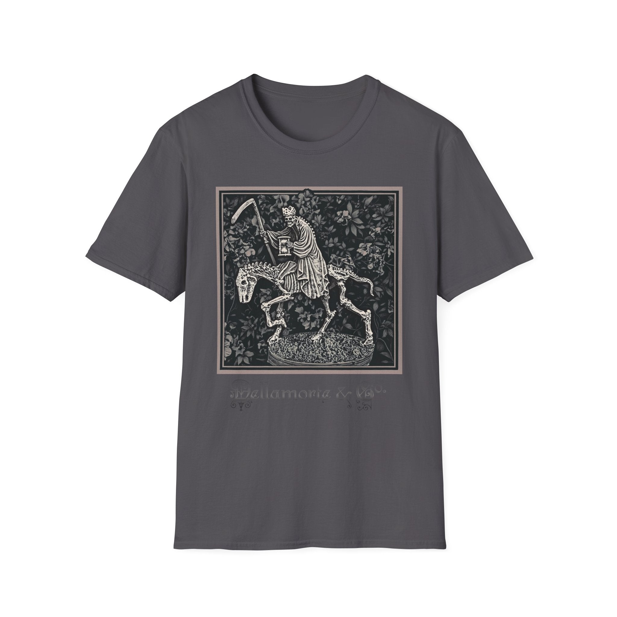 Triumph of Death Shirt | Grim Reaper Tee by Dellamorte | Four Horsemen Memento Mori Halloween Art T-Shirt | Dark Medieval Gothic Apparel