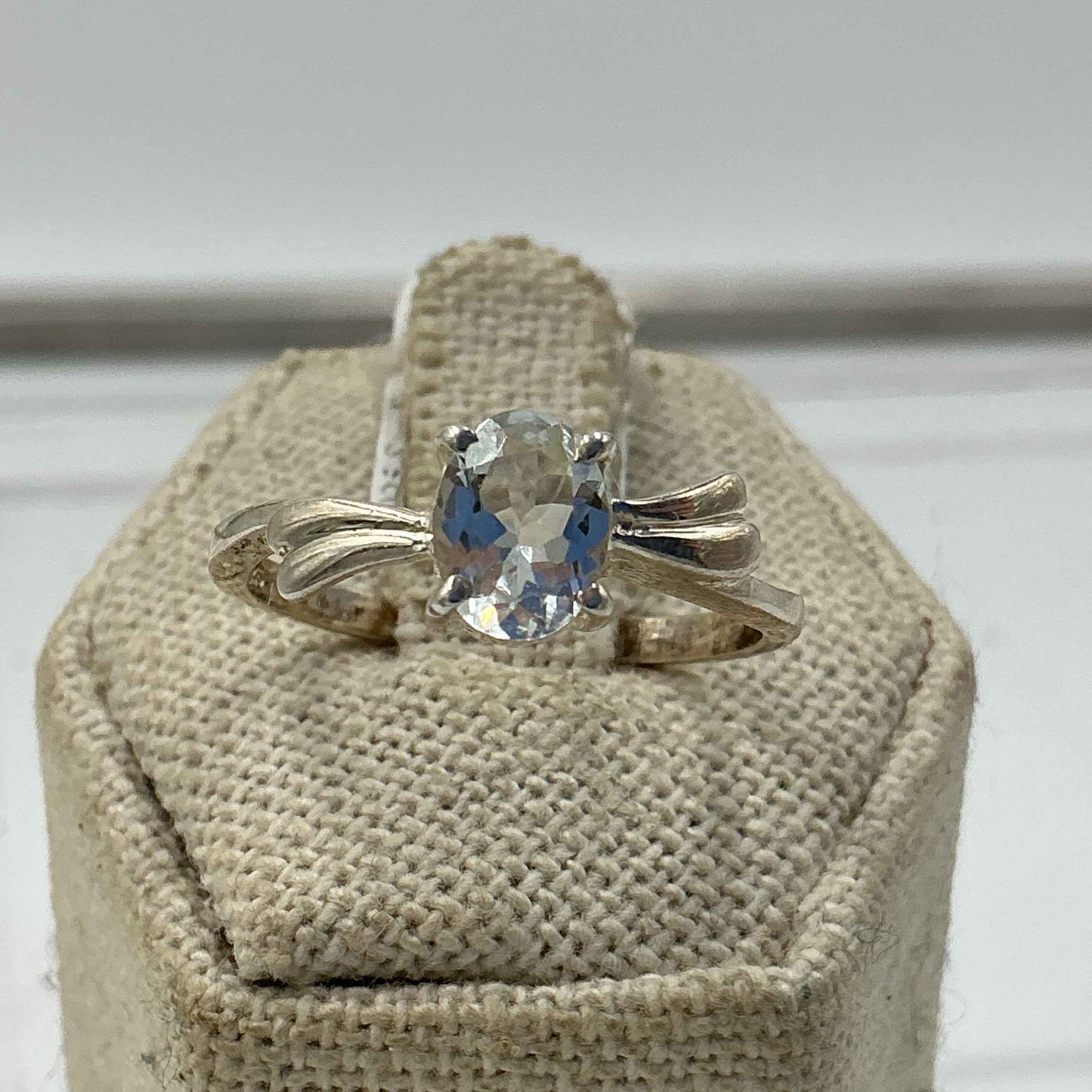Sterling Silver Ornate Oval Aquamarine Ring- Size 10 - Peace, Courage & Clear Communication | Rings | Wiccan Center
