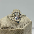 Sterling Silver Wave Banded Aquamarine Ring- Size 10 - Peace, Courage & Clear Communication | Rings | Wiccan Center