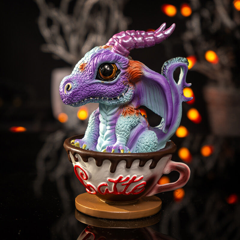 Latte with Eugene the Dragon Figurine | Dragon Figurines & Statues | Wiccan Center