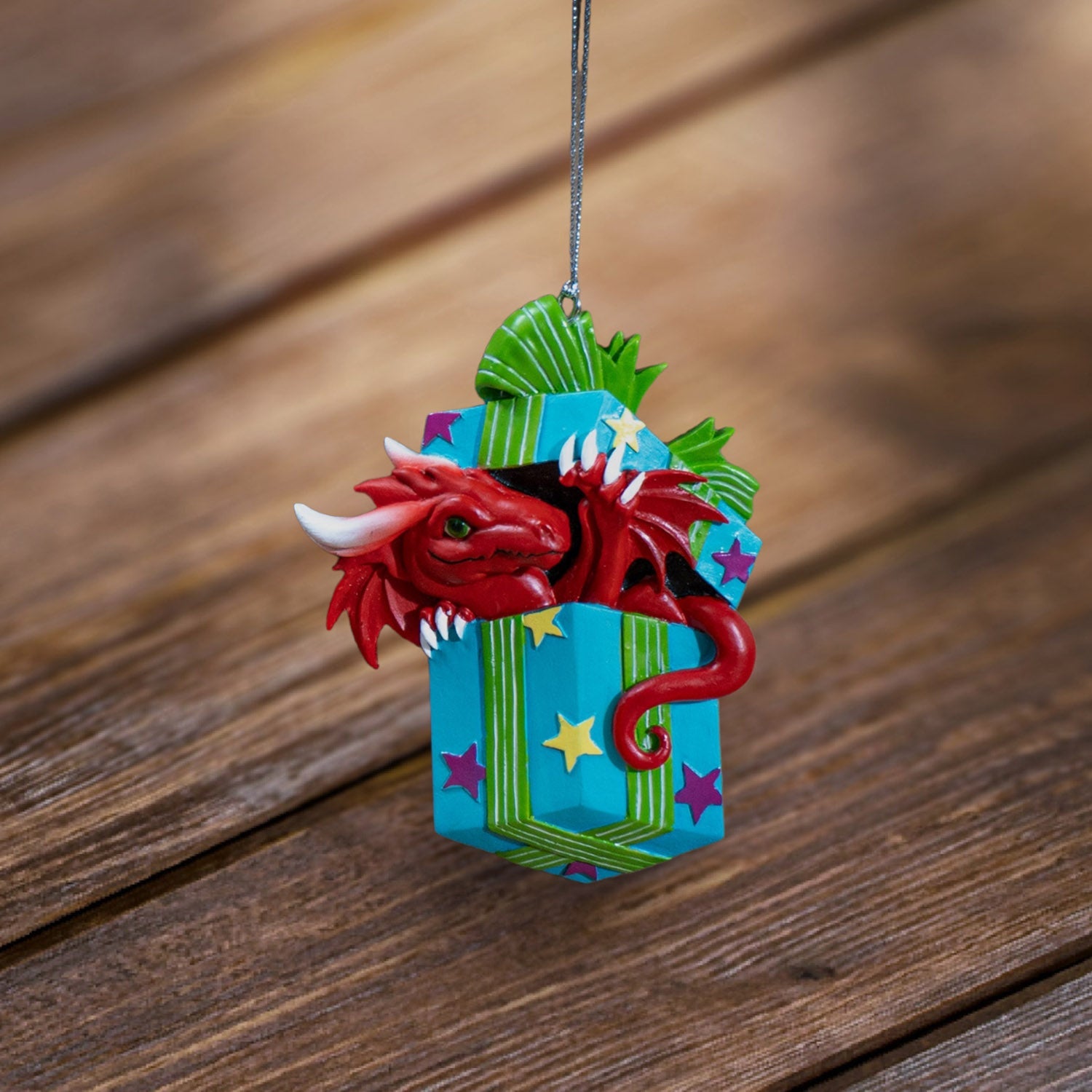 Dragon in a Gift Box Ornament