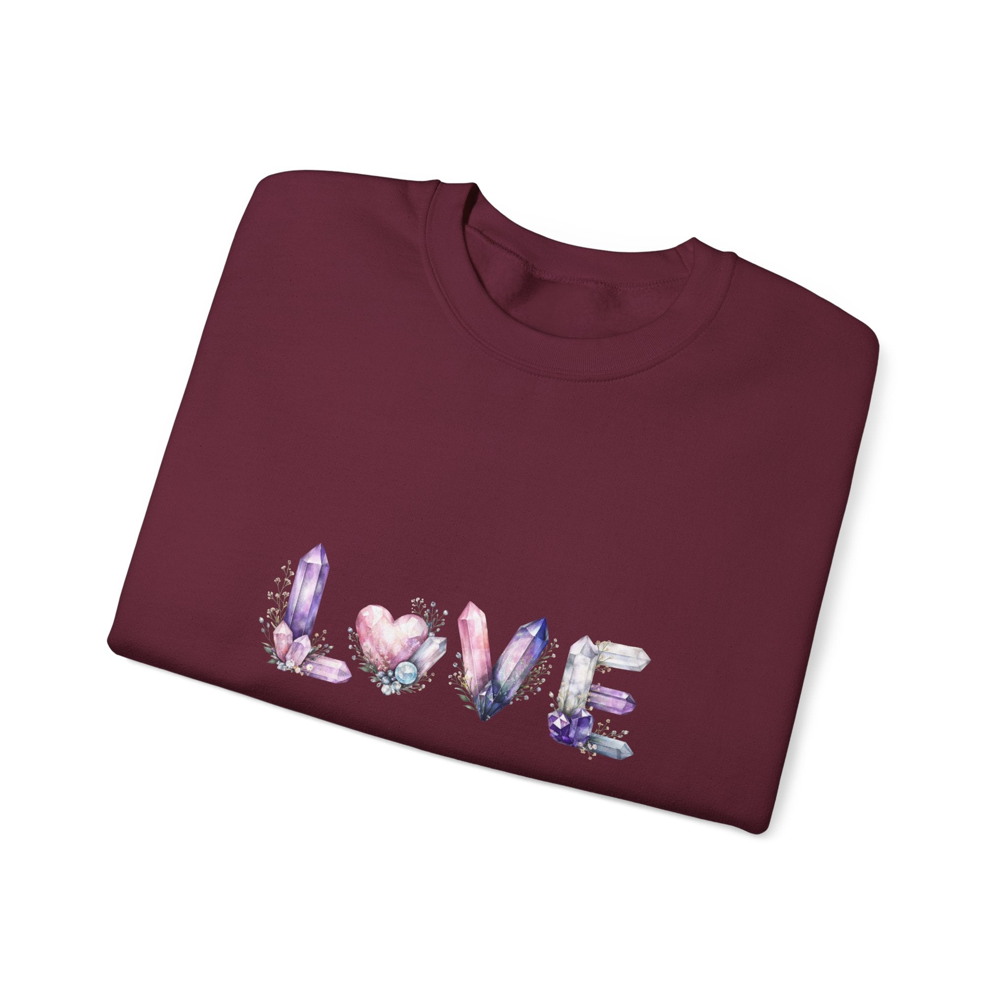 LOVE Crystal Letter Design | Sweatshirt | Wiccan Center