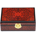 Pingyao Hand‑Painted Gold Foil Jewelry Box – Classical Chinese Peach Wood