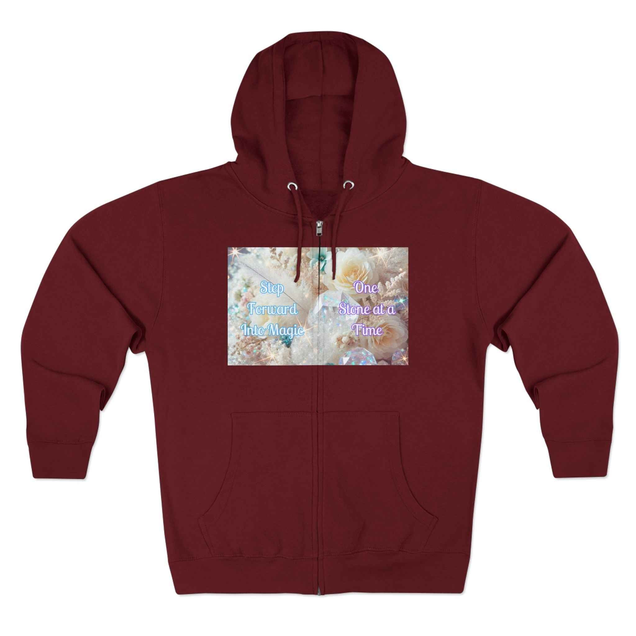 Floral Zipped Hooded Sweater | Hoodie | Wiccan Center