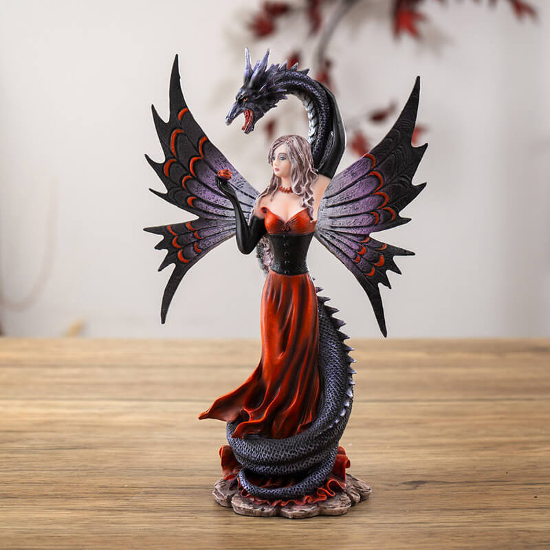 Gothic Fairy & Snake Dragon Figurine