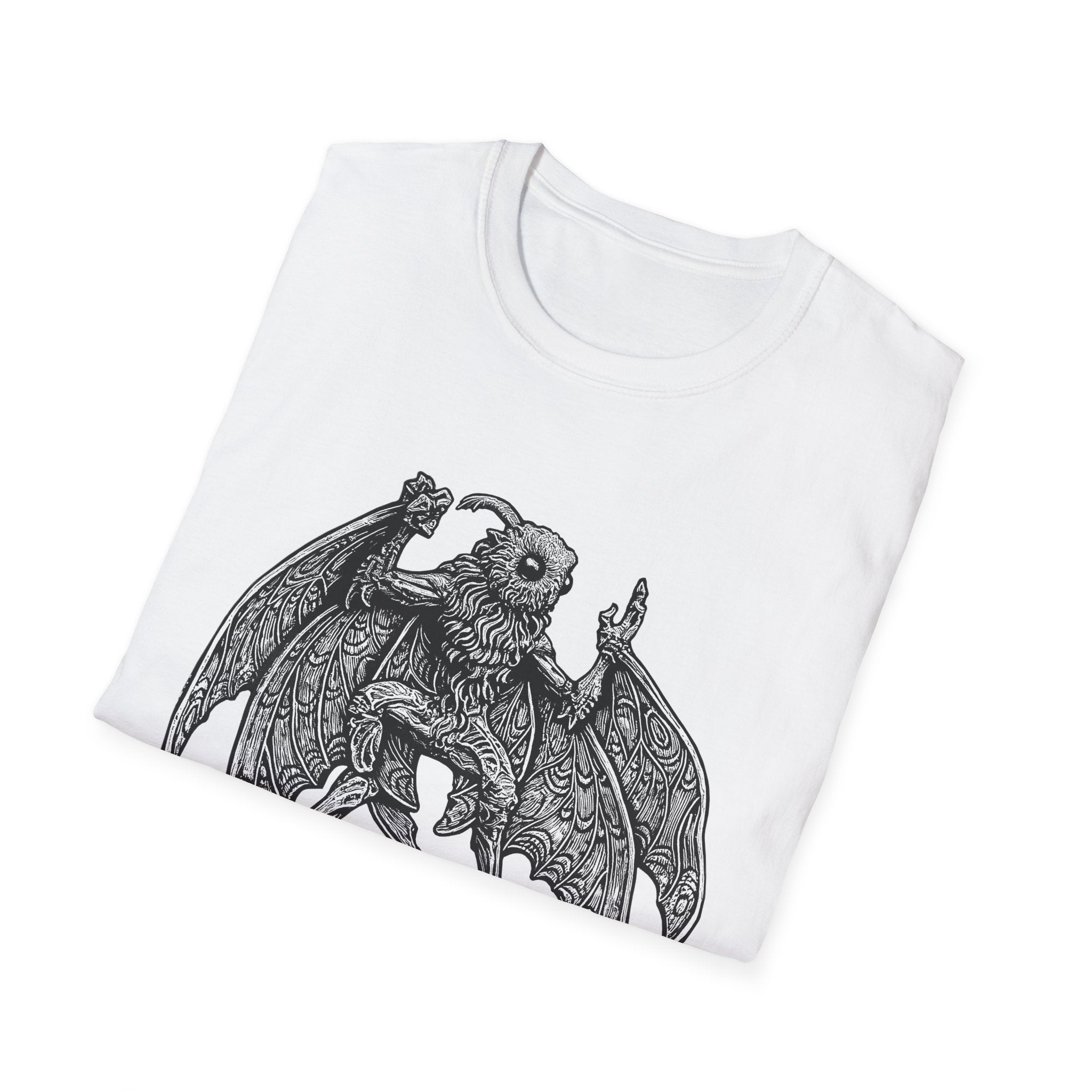Mothman Shirt | Gothic Cryptid T-Shirt by Dellamorte | Appalachian Folklore Tee | Paranormal Creature Dark Halloween Art Apparel
