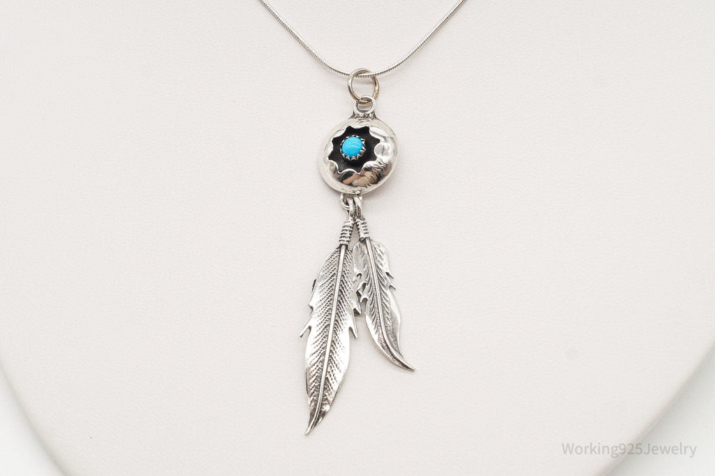 Vintage Native American Turquoise Sterling Silver Necklace | Jewelry > Necklaces > Pendants | Wiccan Center
