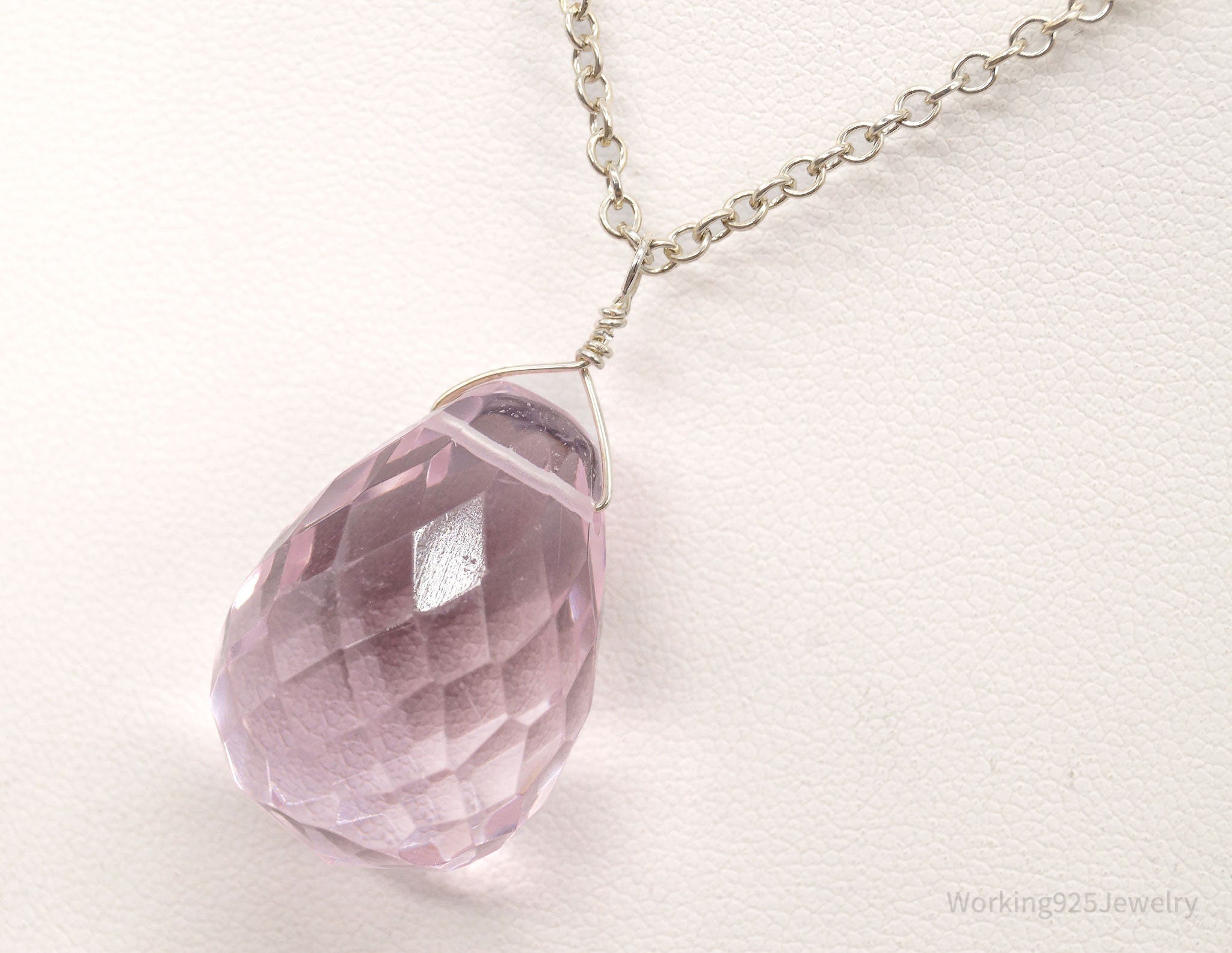 Sandy Designs Large Violet Crystal Sterling Silver Necklace | Jewelry > Necklaces > Pendants | Wiccan Center