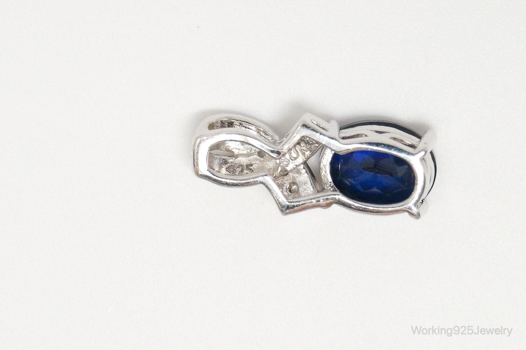 Designer SUN Sapphire Cubic Zirconia Sterling Silver Necklace Pendant | Jewelry > Necklaces > Pendants | Wiccan Center