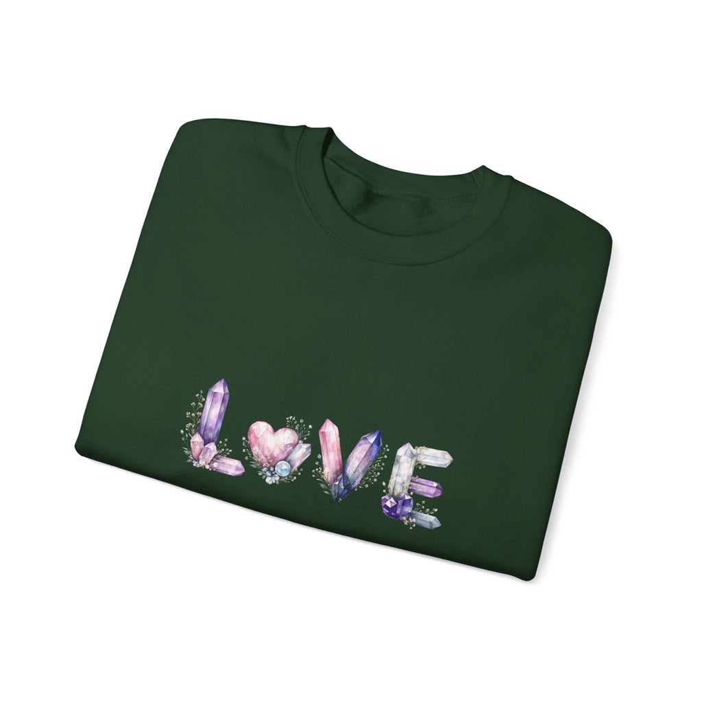 LOVE Crystal Letter Design | Sweatshirt | Wiccan Center