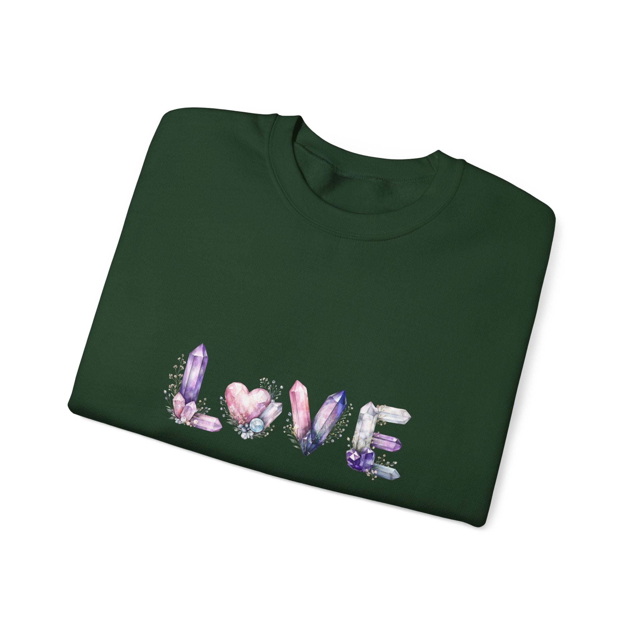 LOVE Crystal Letter Design | Sweatshirt | Wiccan Center