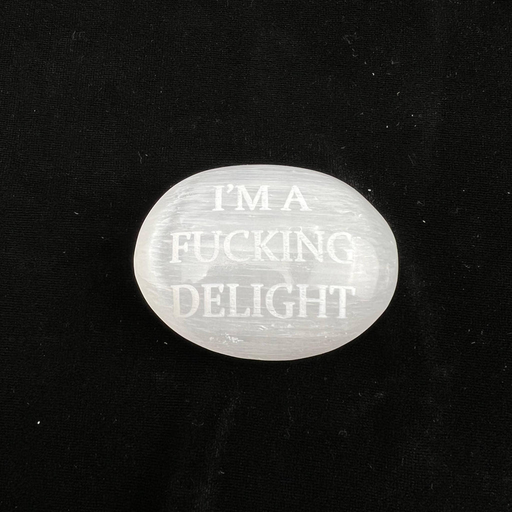 Humorous Selenite Palm Stones