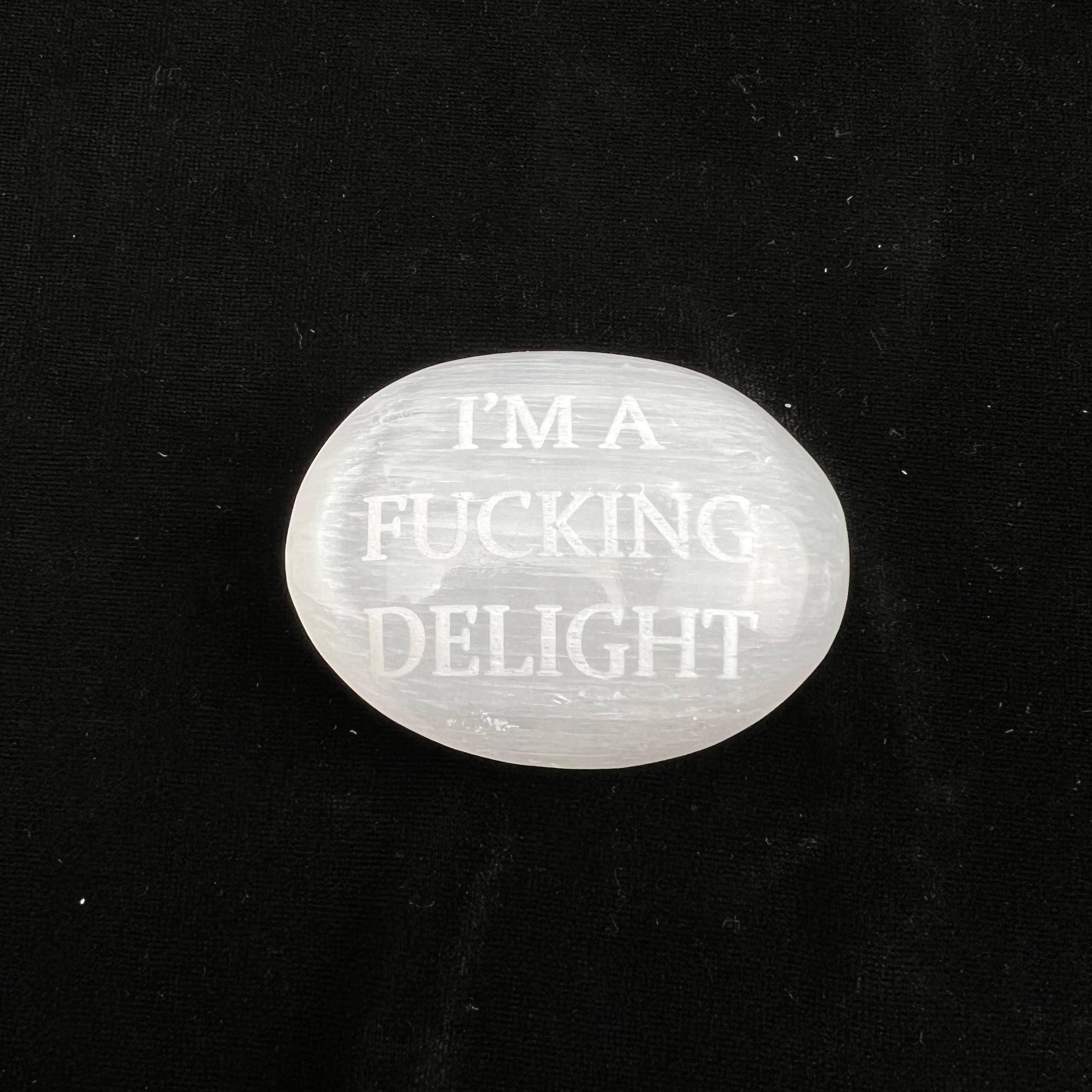 Humorous Selenite Palm Stones