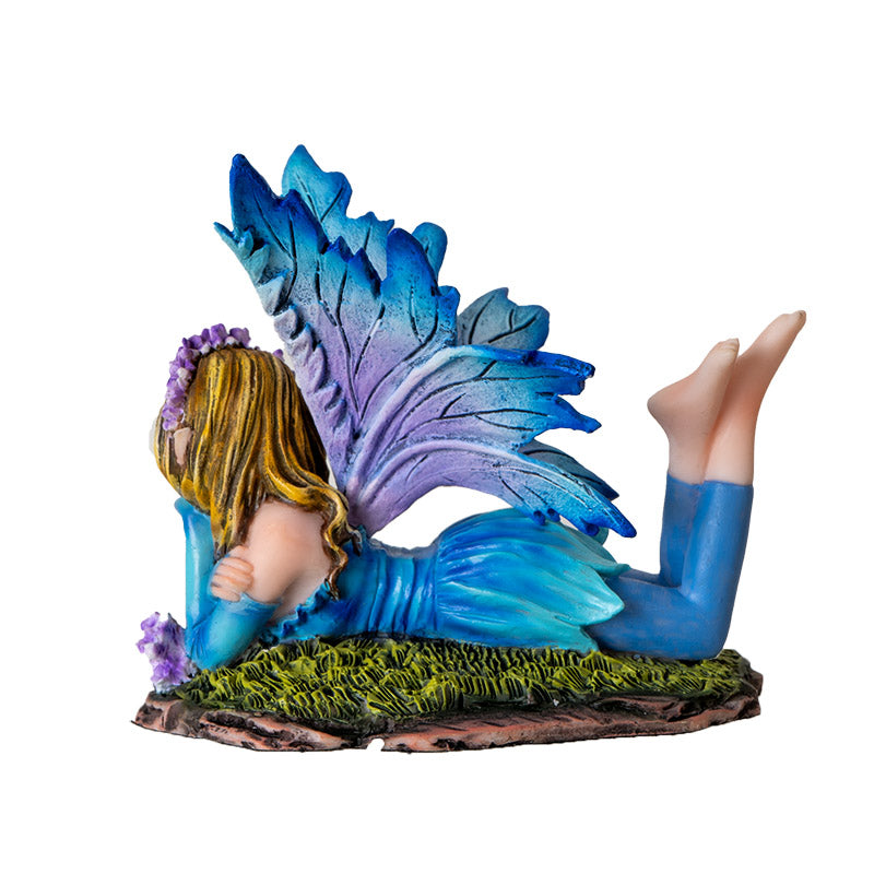 Small Relaxing Blue Fairy Figurine