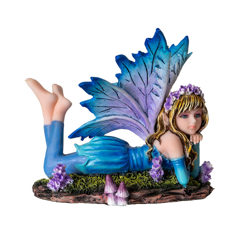 Small Relaxing Blue Fairy Figurine