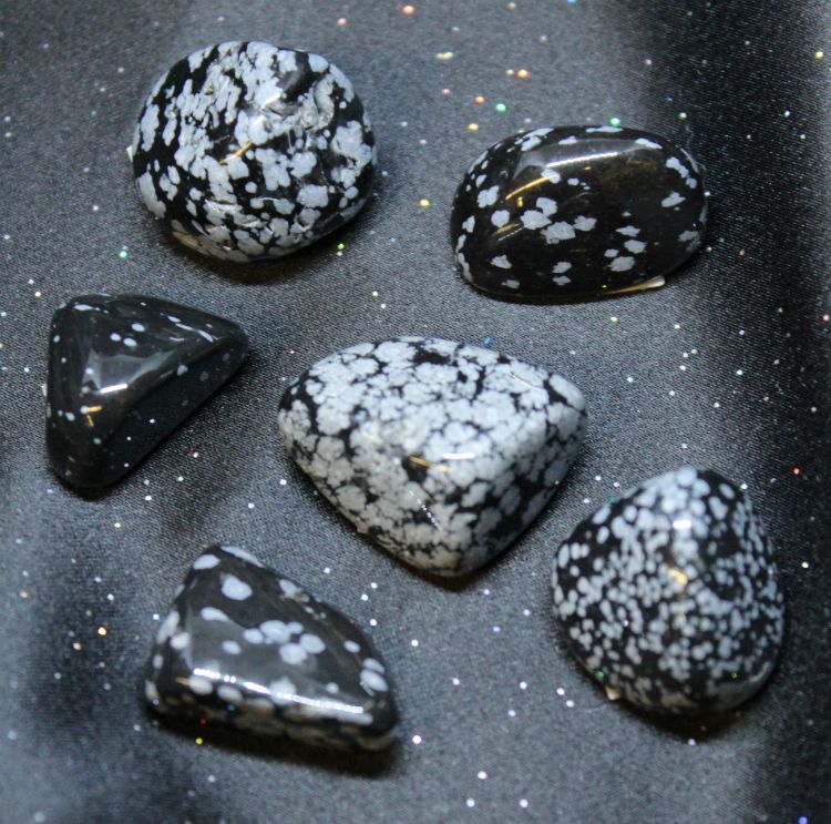 Obsidian Snowflake - Tumbled | Tumbled Gemstone | Wiccan Center