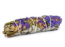 White Sage & Blue Sinuata - Smudge (5") | Smudge | Wiccan Center