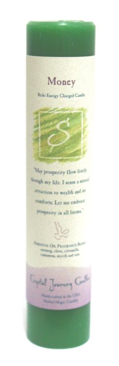 Money - Reiki Pillar | Candle | Wiccan Center