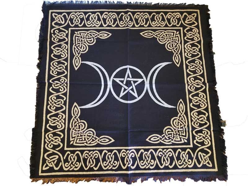Triple Moon Pentagram - Altar Cloth | Tapestry | Wiccan Center