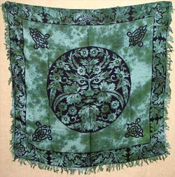 Greenman Tie Dye - Altar Cloth (36x36) | Tapestry | Wiccan Center