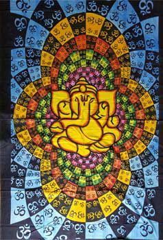 Lotus Ganesh - Tapestry (54x86) | Tapestry | Wiccan Center