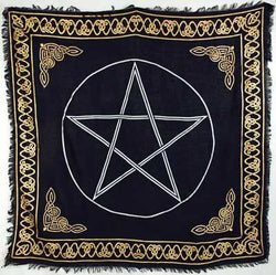 Gold Border Pentagram - Altar Cloth | Tapestry | Wiccan Center