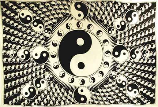 Yin Yang Black & White - Tapestry (72x108) | Tapestry | Wiccan Center