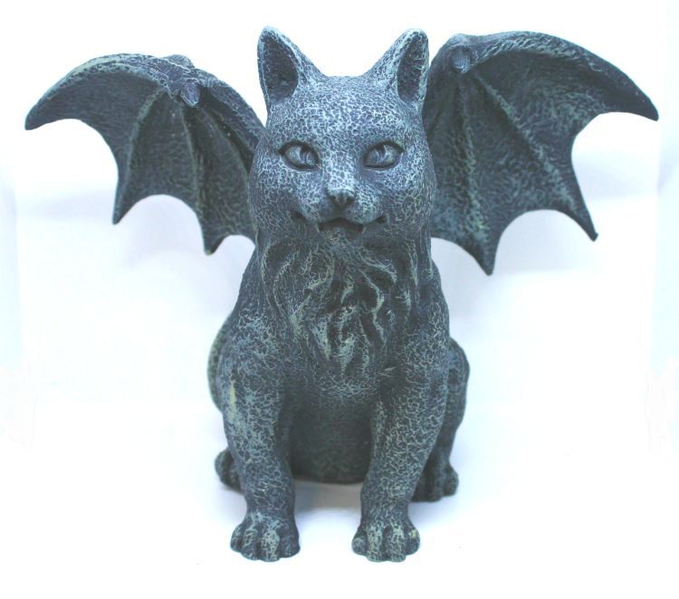 Winged Cat Gargoyle (8.5"H)