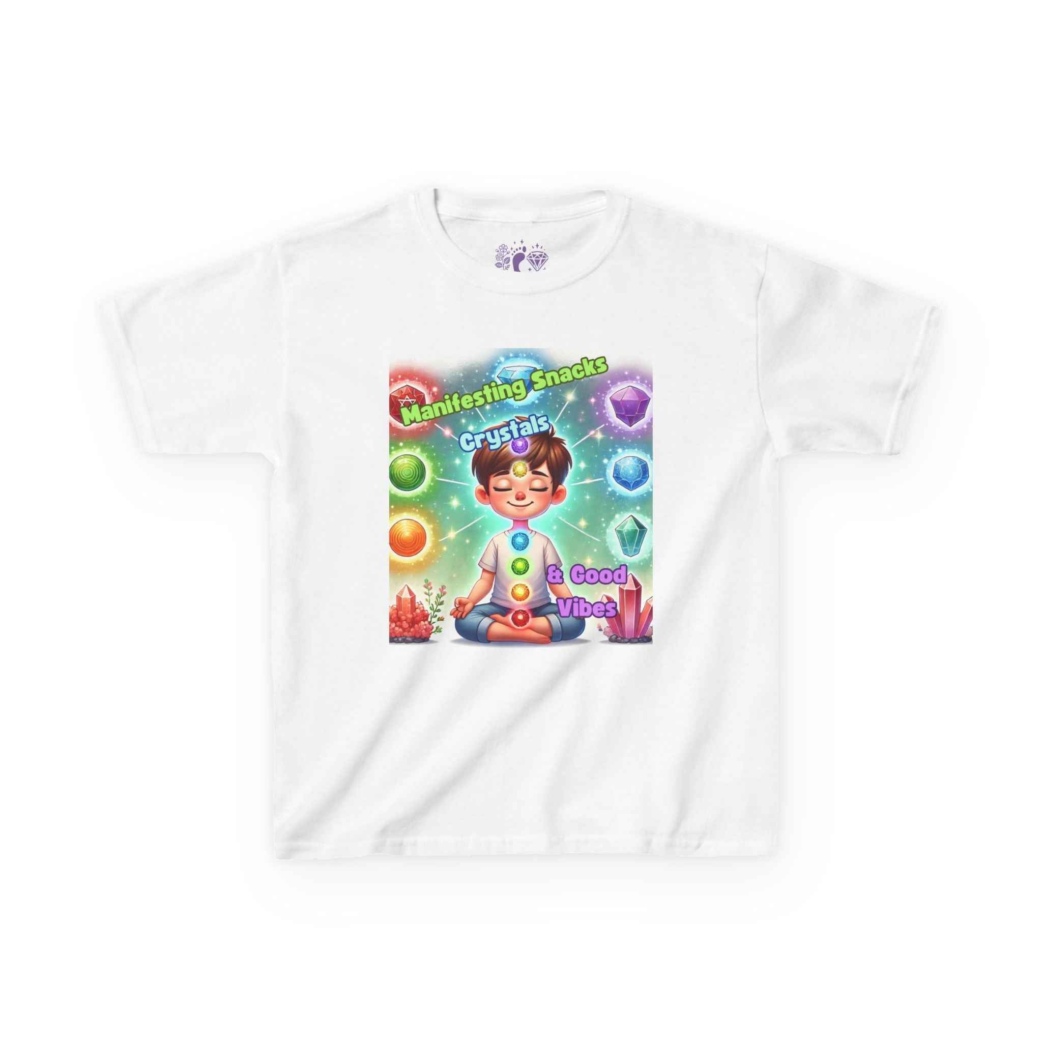 Kids TShirt 'Manifesting Snacks, Crystals, and Good Energy' | Kids clothes | Wiccan Center