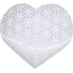 Selenite Heart - Flower of Life | Hearts | Wiccan Center