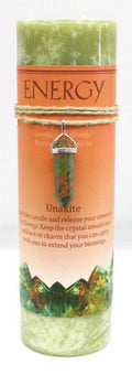 Energy Pillar w/Unakite | Candle | Wiccan Center
