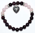 Garnet/Rose Quartz Heart bracel | Jewelry-Bracelet | Wiccan Center