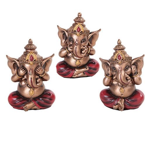Ganesha See, Hear Speak No Evil | Statue | Wiccan Center