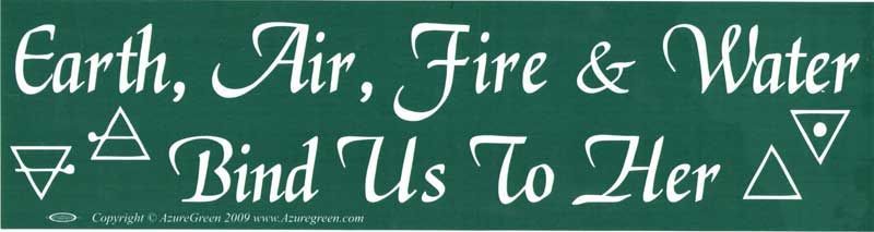 Earth Air Fire & Water - Bumper Sticker | Bumper Stickers | Wiccan Center