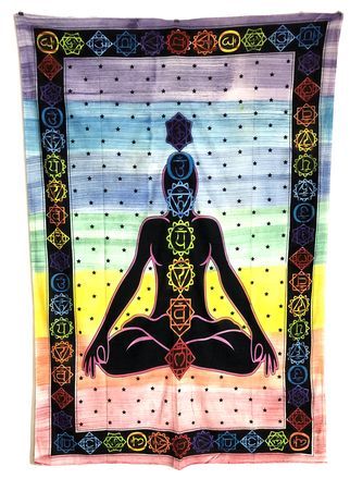 Indian 7 Chakra - Cotton Tapestry (135x220cm) | Tapestry | Wiccan Center