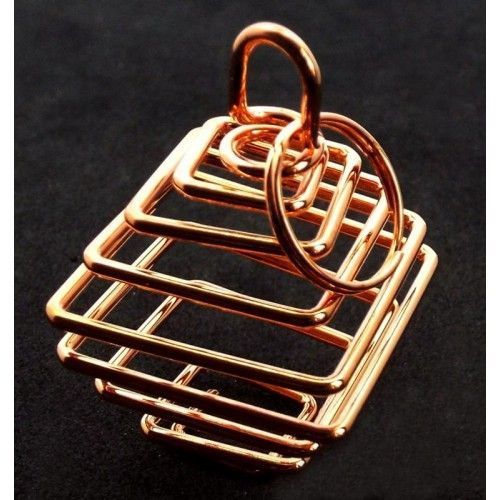 Square - Copper Spiral Cage | Jewelry | Wiccan Center