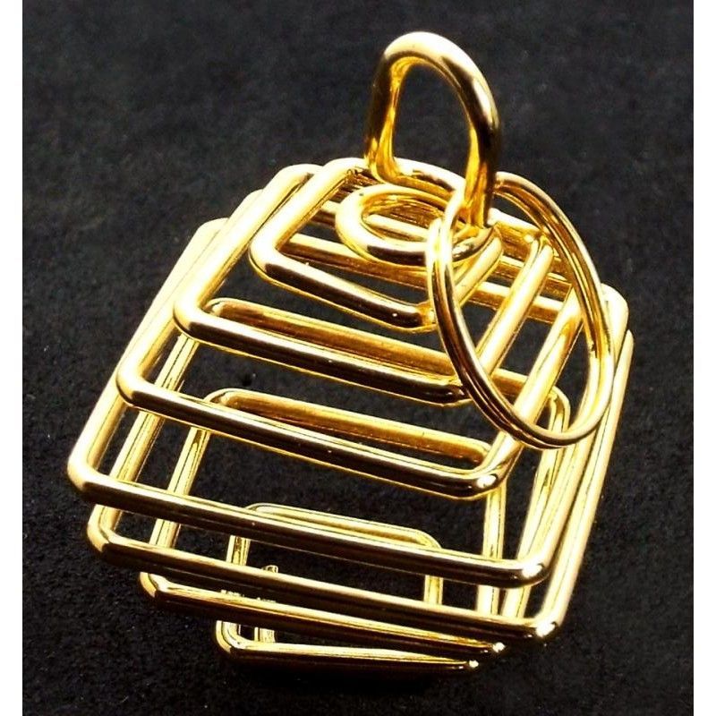 Square - Gold Spiral Cage | Jewelry | Wiccan Center
