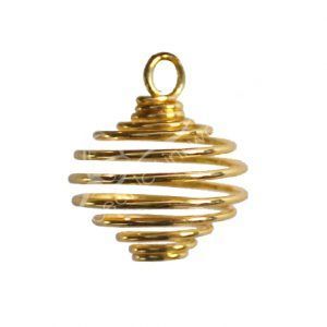 Round - Gold Spiral Cage | Jewelry | Wiccan Center