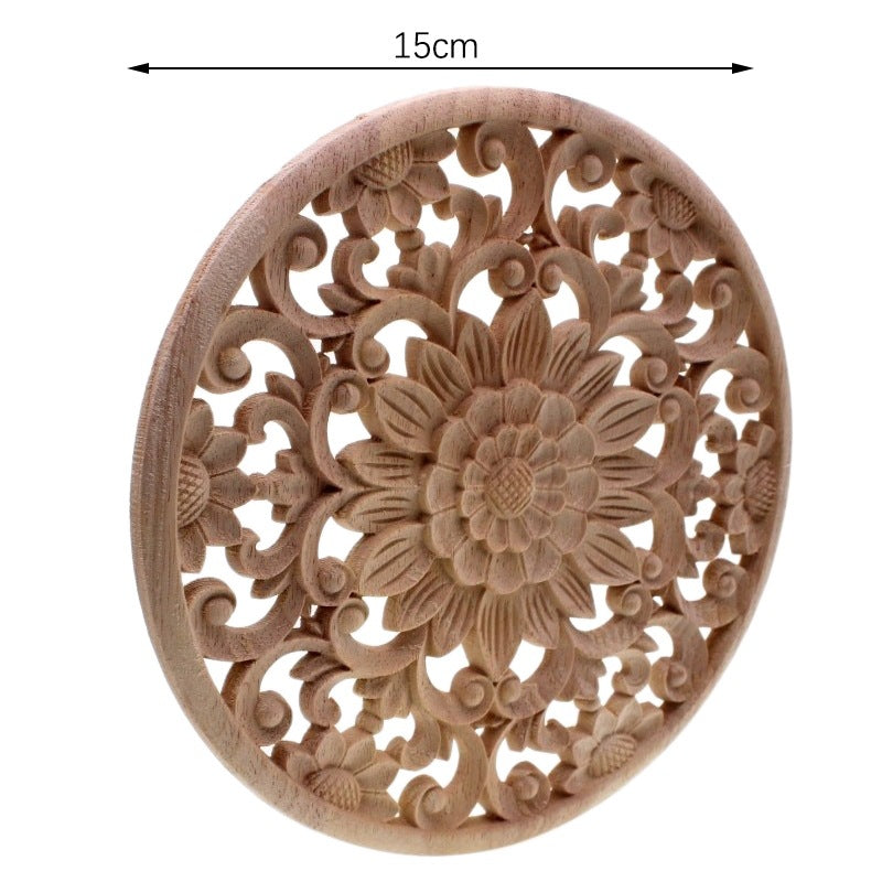 VZLX Rubber and Wood Carved Applique for Furniture